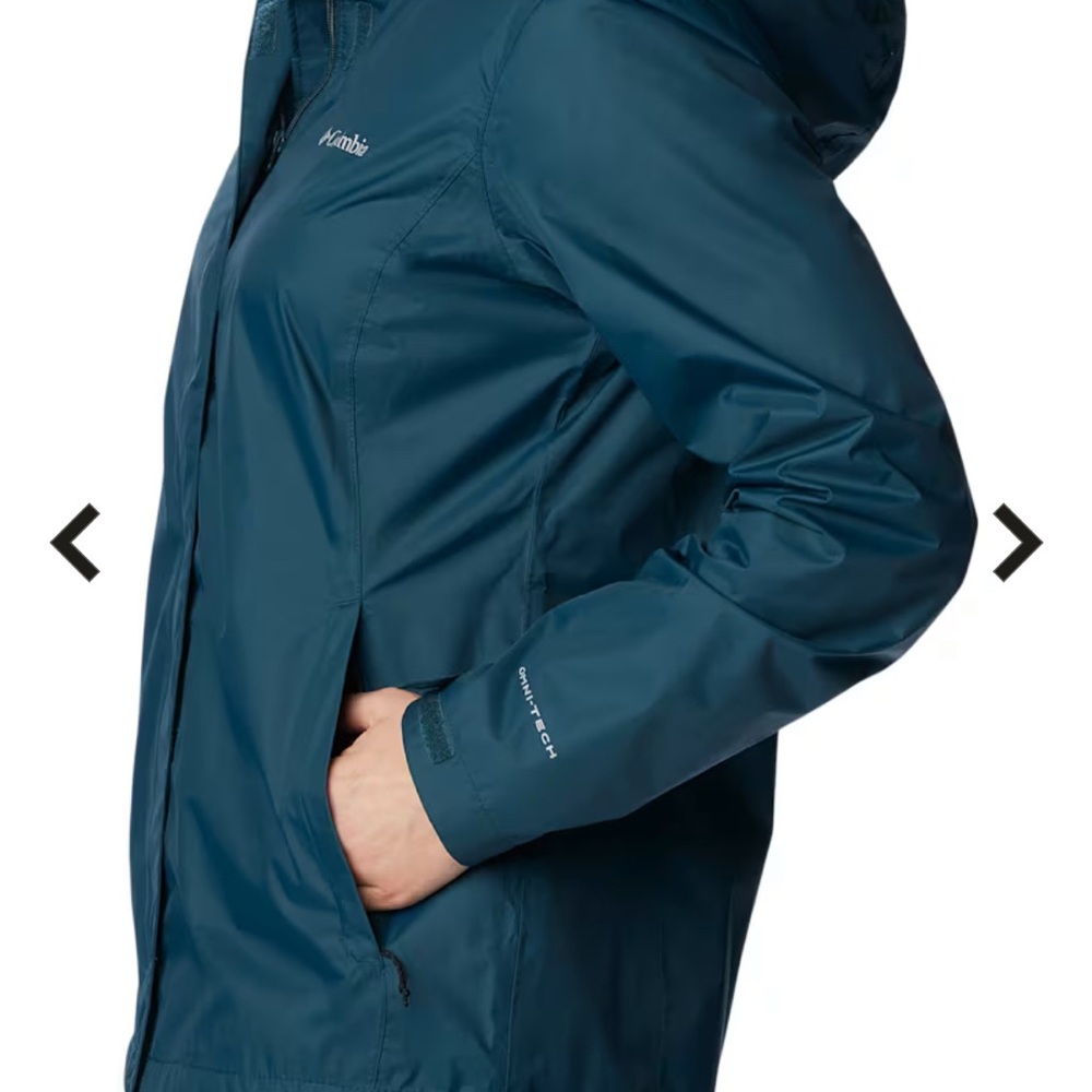 Columbia Pouration Rain Jacket Teal blue